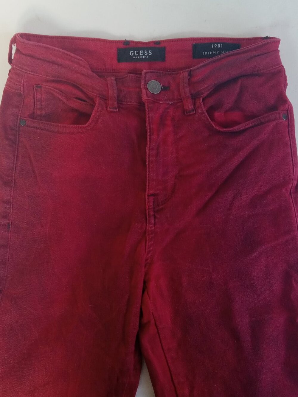 Women’s GUESS Beet Juice Red High Rise Simmone Skinny Jeans Size US 26